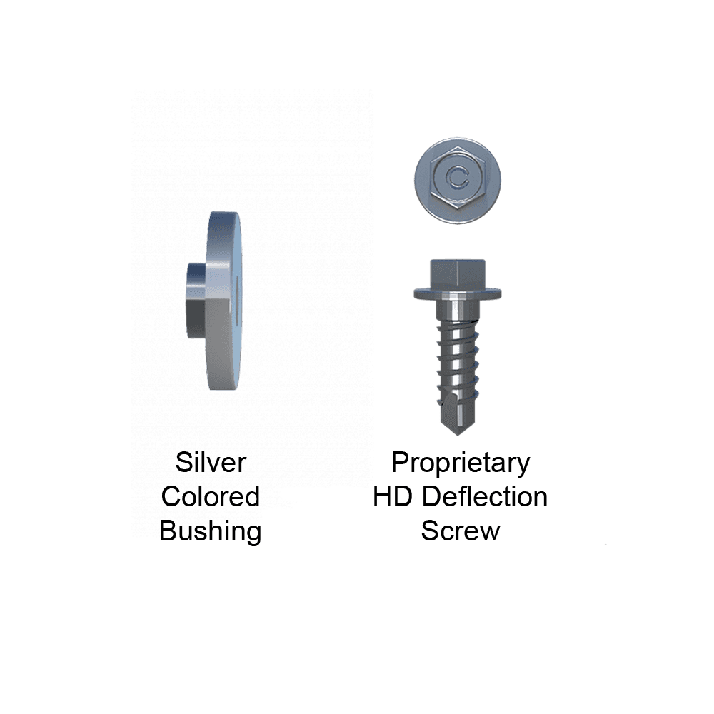 Silver Bushing for 12ga Clips & Proprietary Deflection Screws (For Stud Connection)